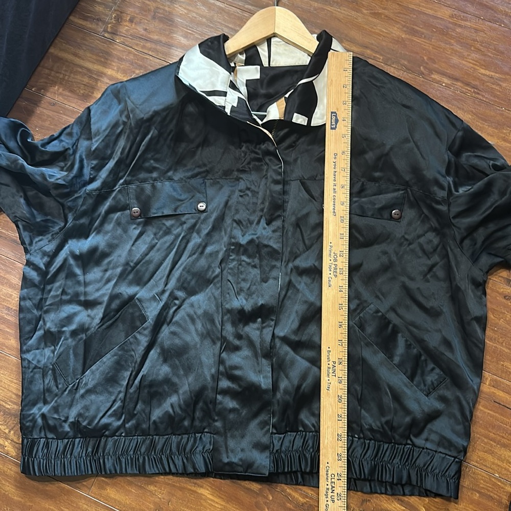 Vintage Abstract Pattern, Reversible, Black Satin… - image 8